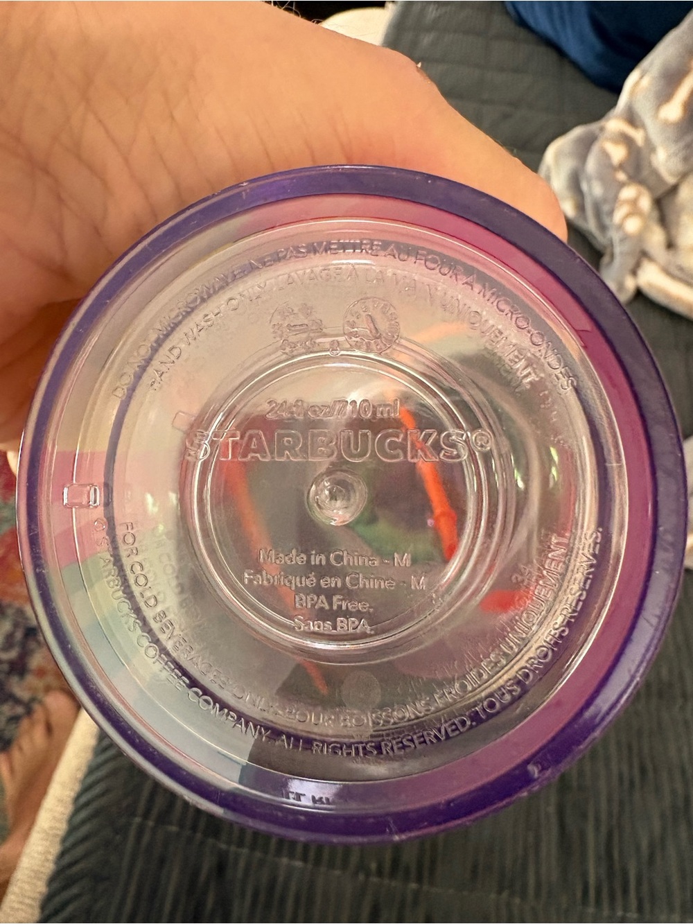 Starbucks Purple and Pink Iridescent Tumbler Lid